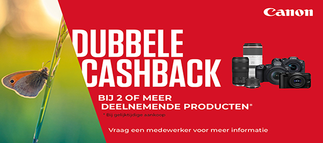 Canon Lente dubbele cashback Promotie